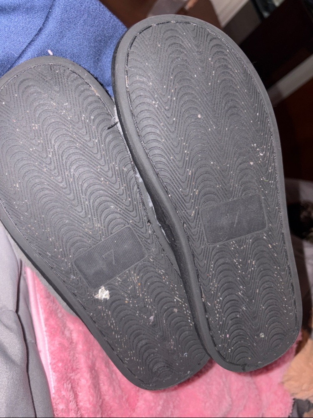 bebe Gray Plush Slide Slippers - Picture 4 of 5